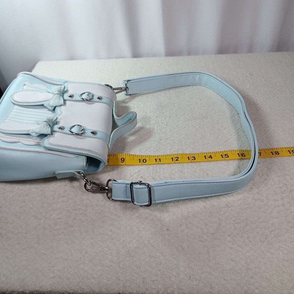 Hot Topic Pastel Blue Bunny Ear Crossbody Bag Sweet Society Blue & White Kawaii - Picture 13 of 16